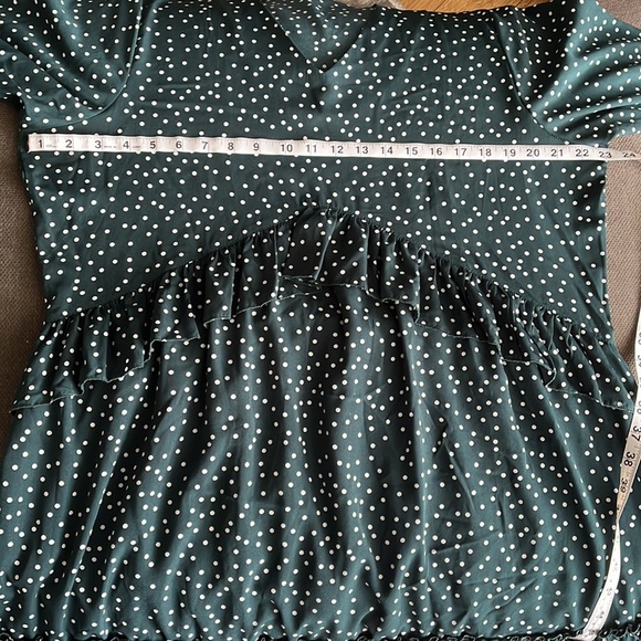 Forest Green Polka Dot Mini Swing Shift Dress - Size XXL - Picture 6 of 7
